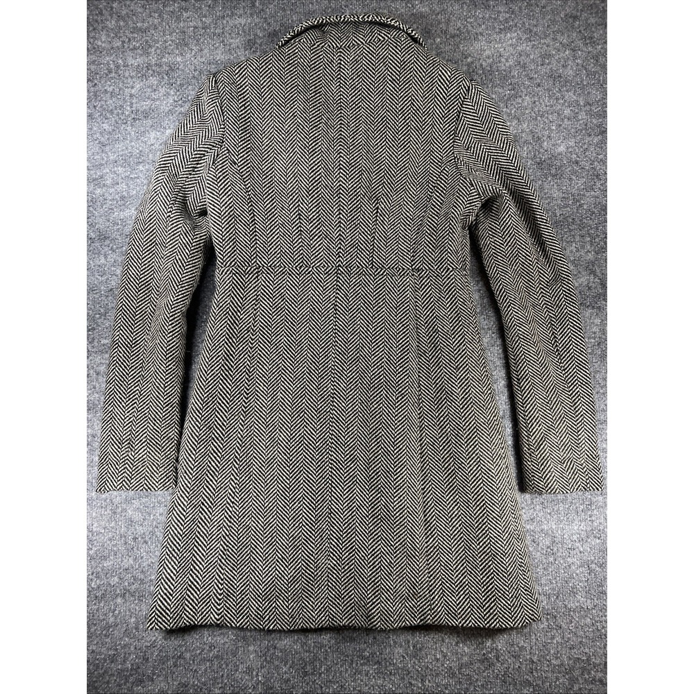 Urban Behavior Herringbone Wool Blend Trench Coat Jacket Grey / Brown Size Small - Picture 8 of 9